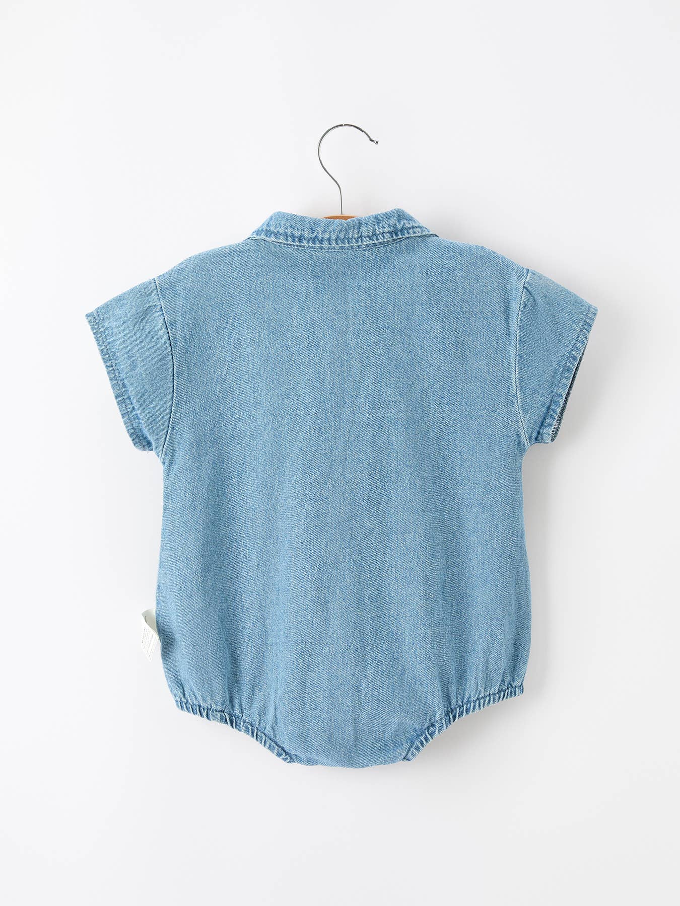 Baby Boy Denim Romper Short Sleeve Polo Bodysuit