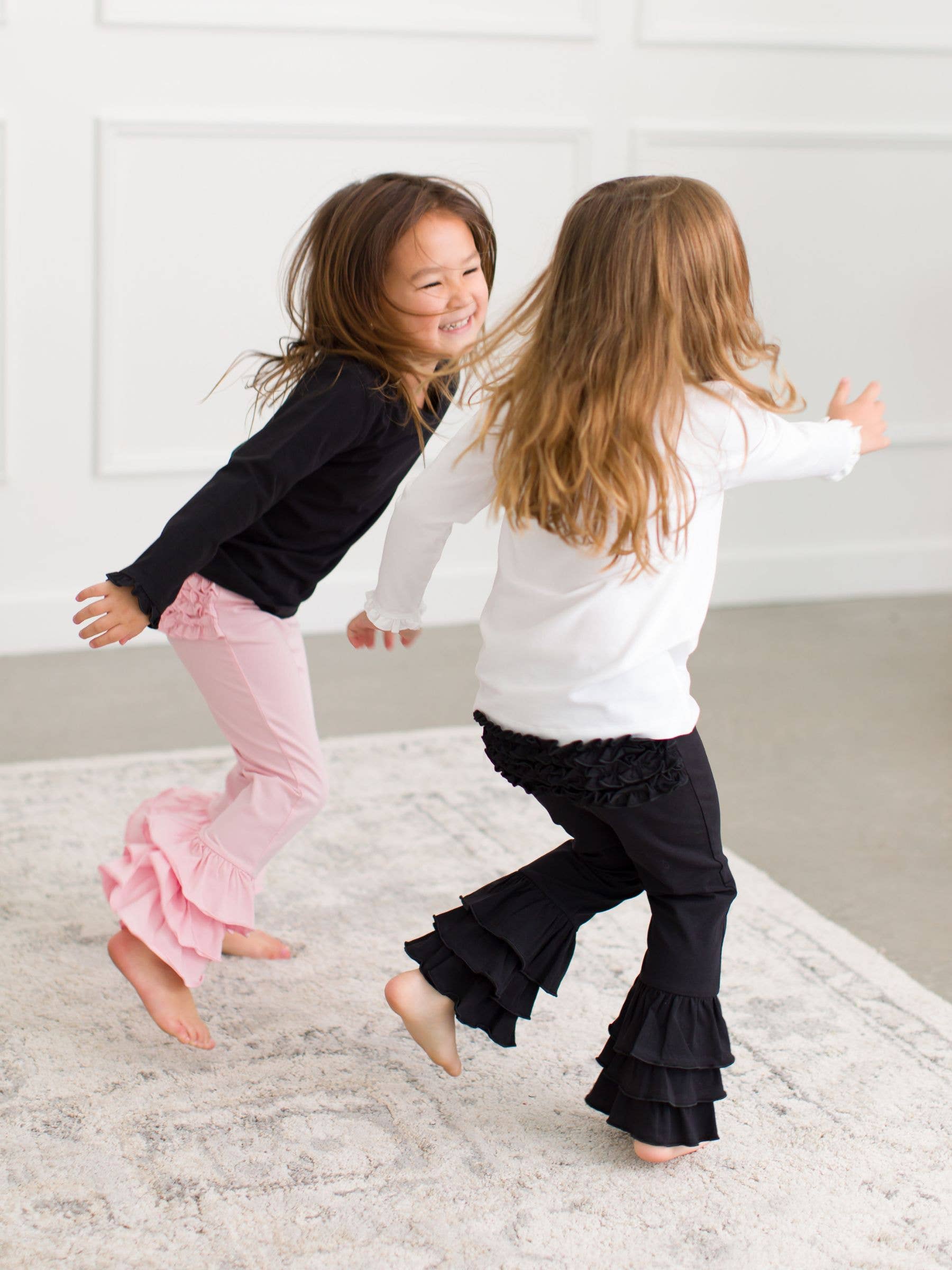Baby Girls Pink Ruffle Flare Pants