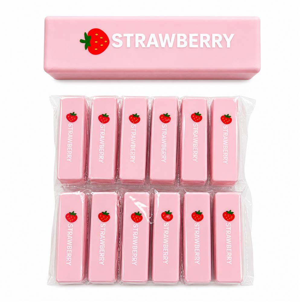 12PCS - Stretchy Strawberry Bar Stress Relief Toy