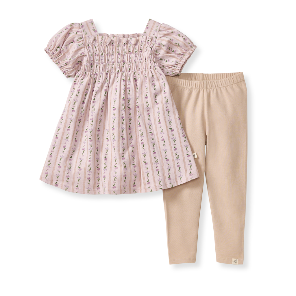 Farmhouse Floral Toddler Tunic Set