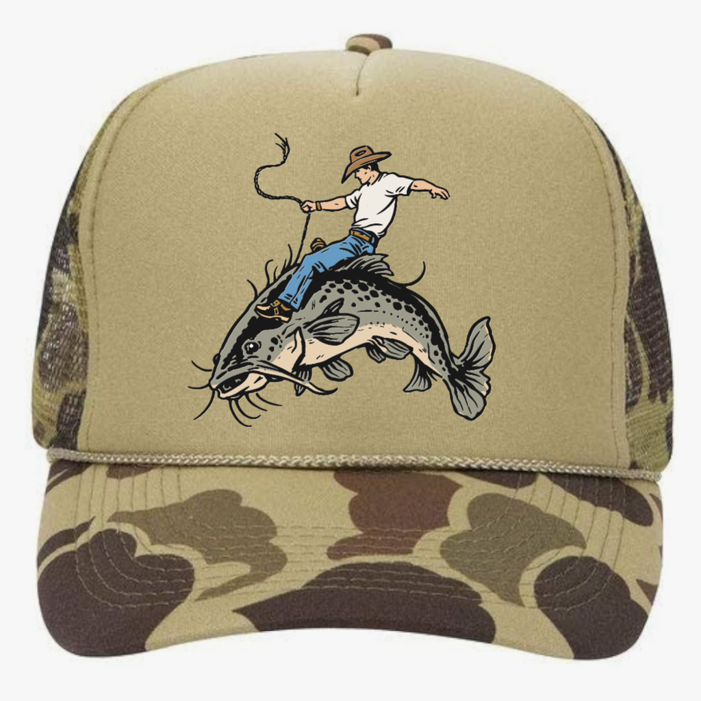 Tan Camo Rodeo Trucker Hat Fishing Hunting