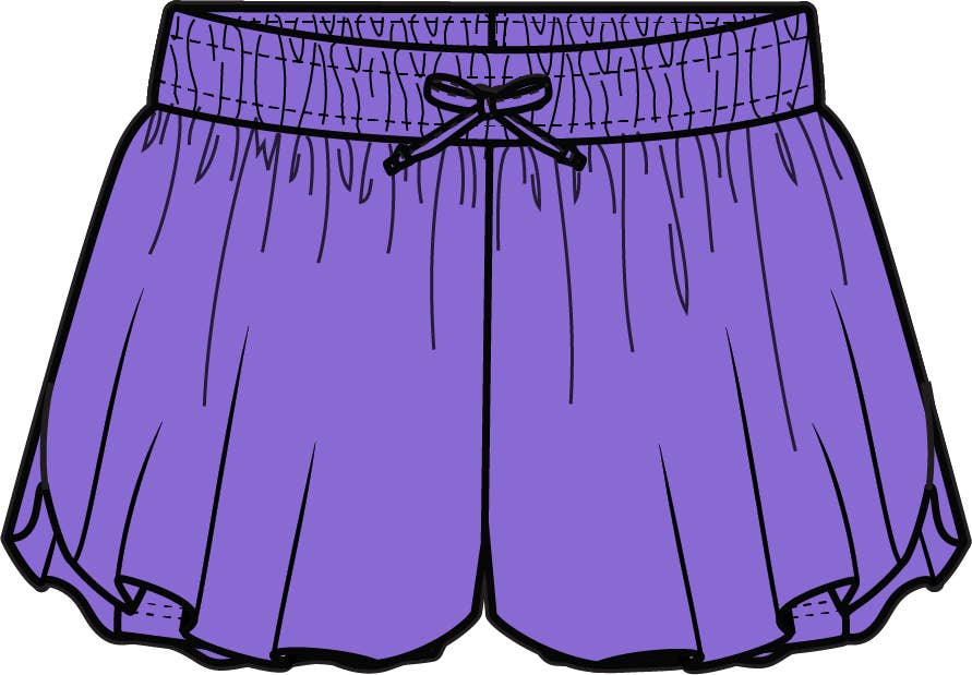 Girls Neon Purple Active Butterfly Shorts