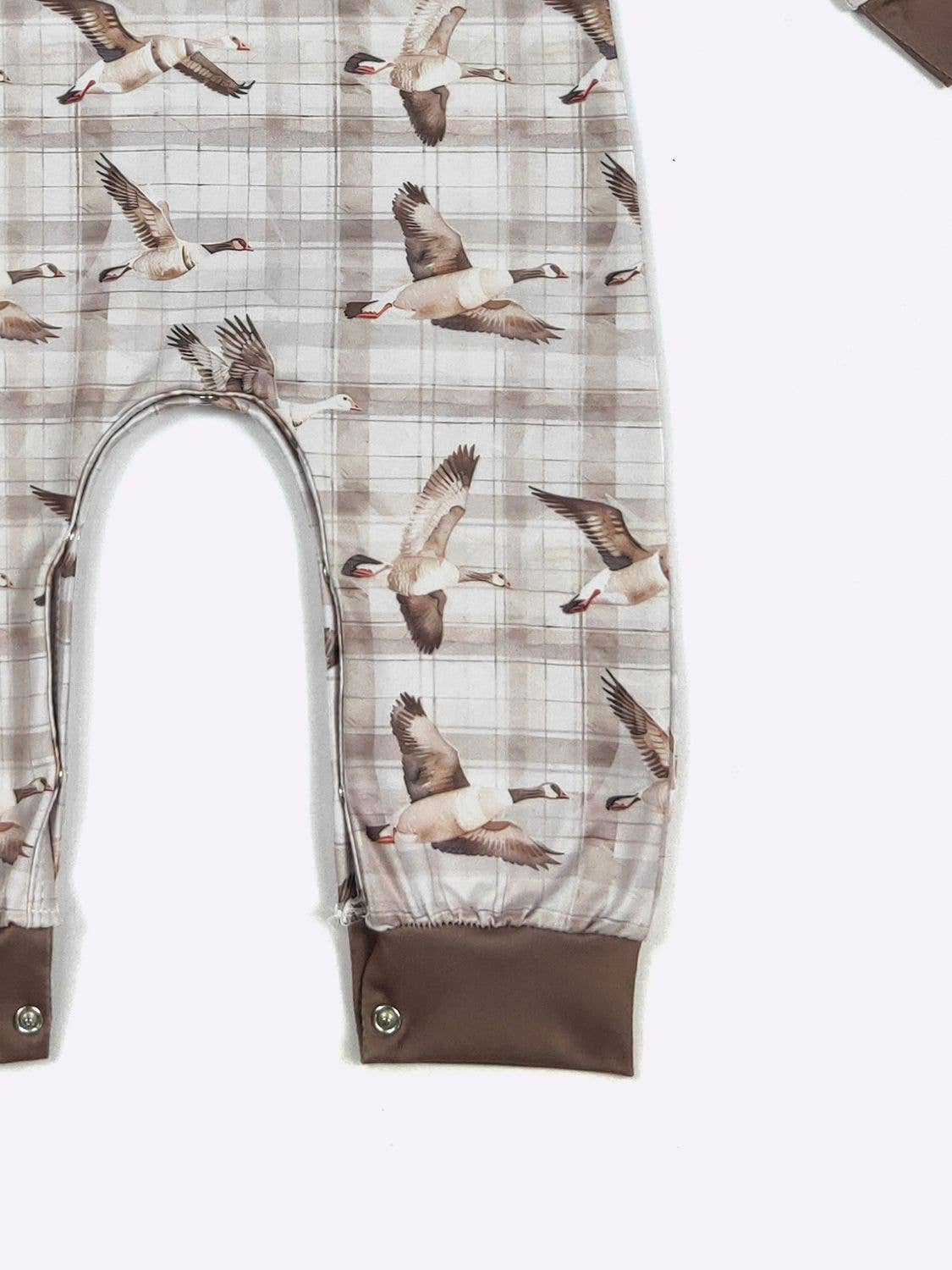 Plaid Mallard LS Boy Romper