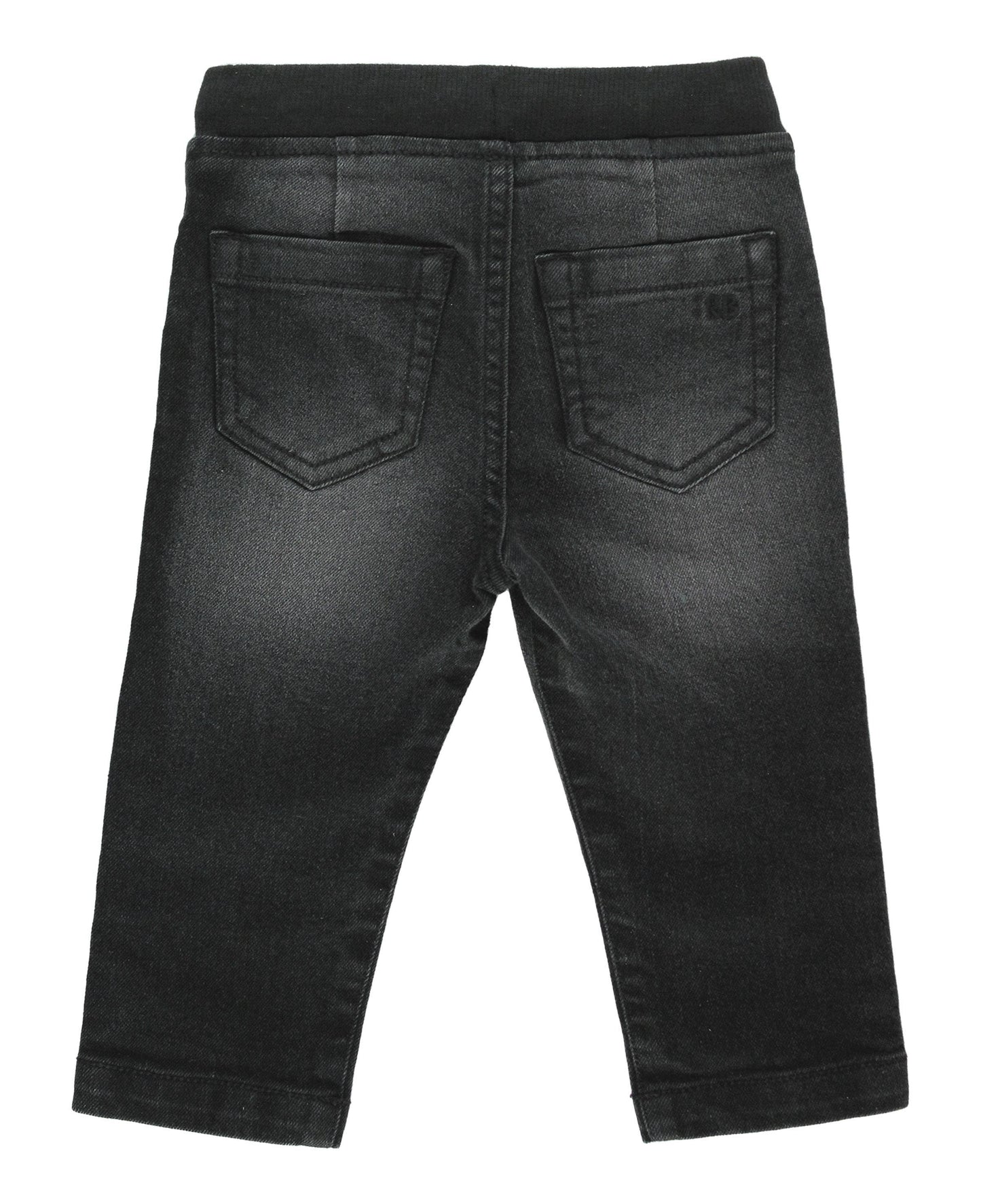 Boys Black Wash Stretch Denim Pull-on Jeans