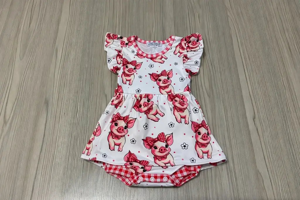 Piglets in Bloom Bamboo Infant Romper