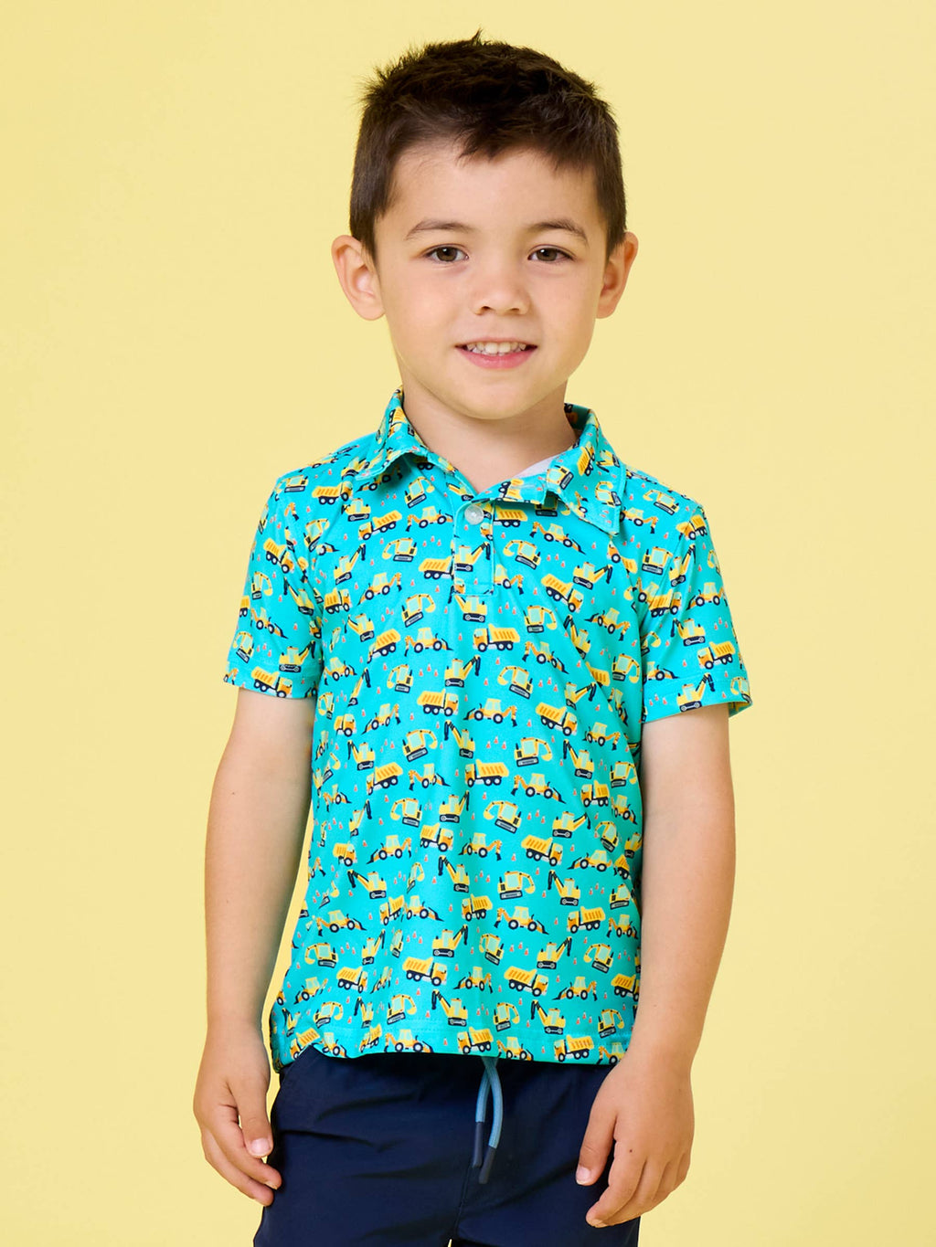 Boys Under Construction Knit Short Sleeve Performance Polo