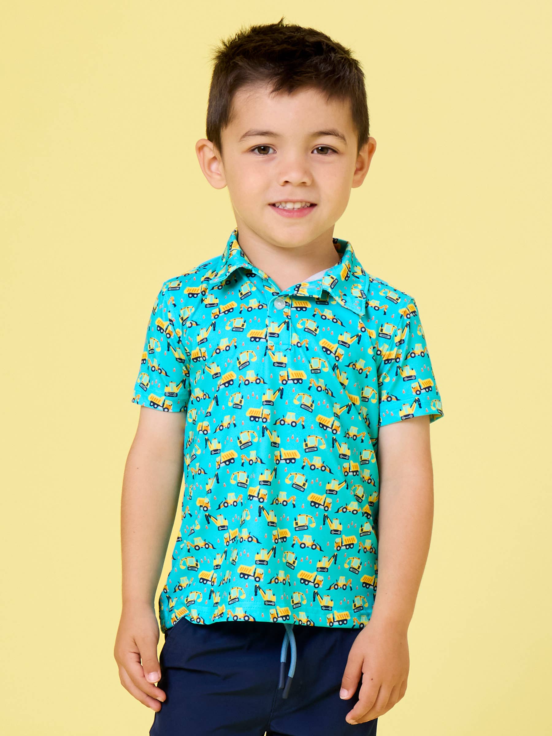 Boys Under Construction Knit Short Sleeve Performance Polo