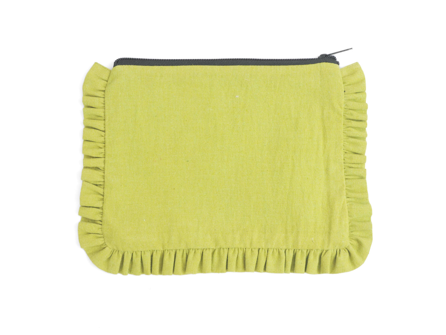 Canvas Ruffle Pouches | Canvas Travel Pouches | Zipper Pouch