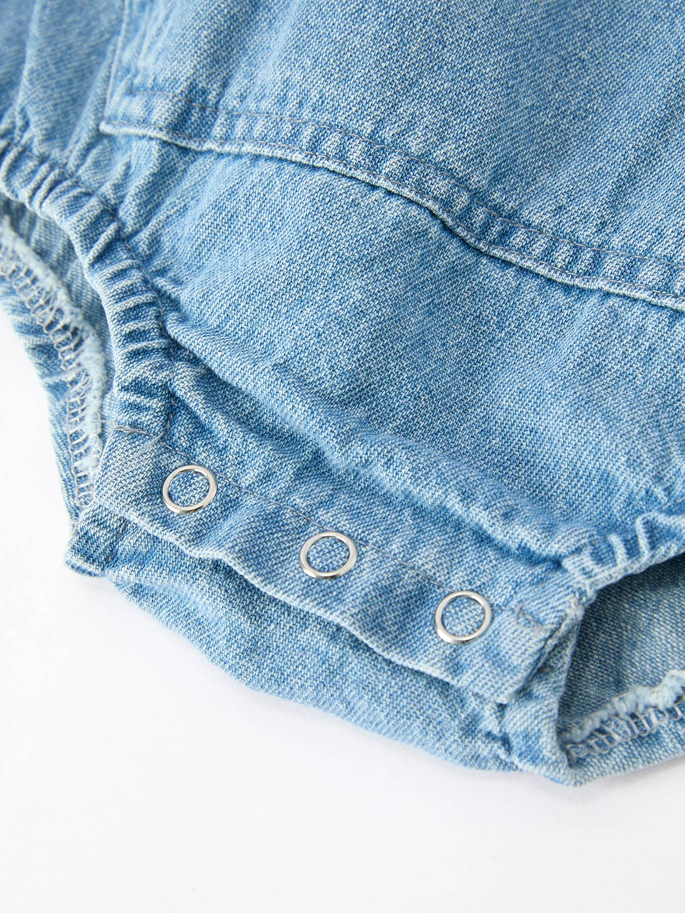 Baby Boy Denim Romper Short Sleeve Polo Bodysuit