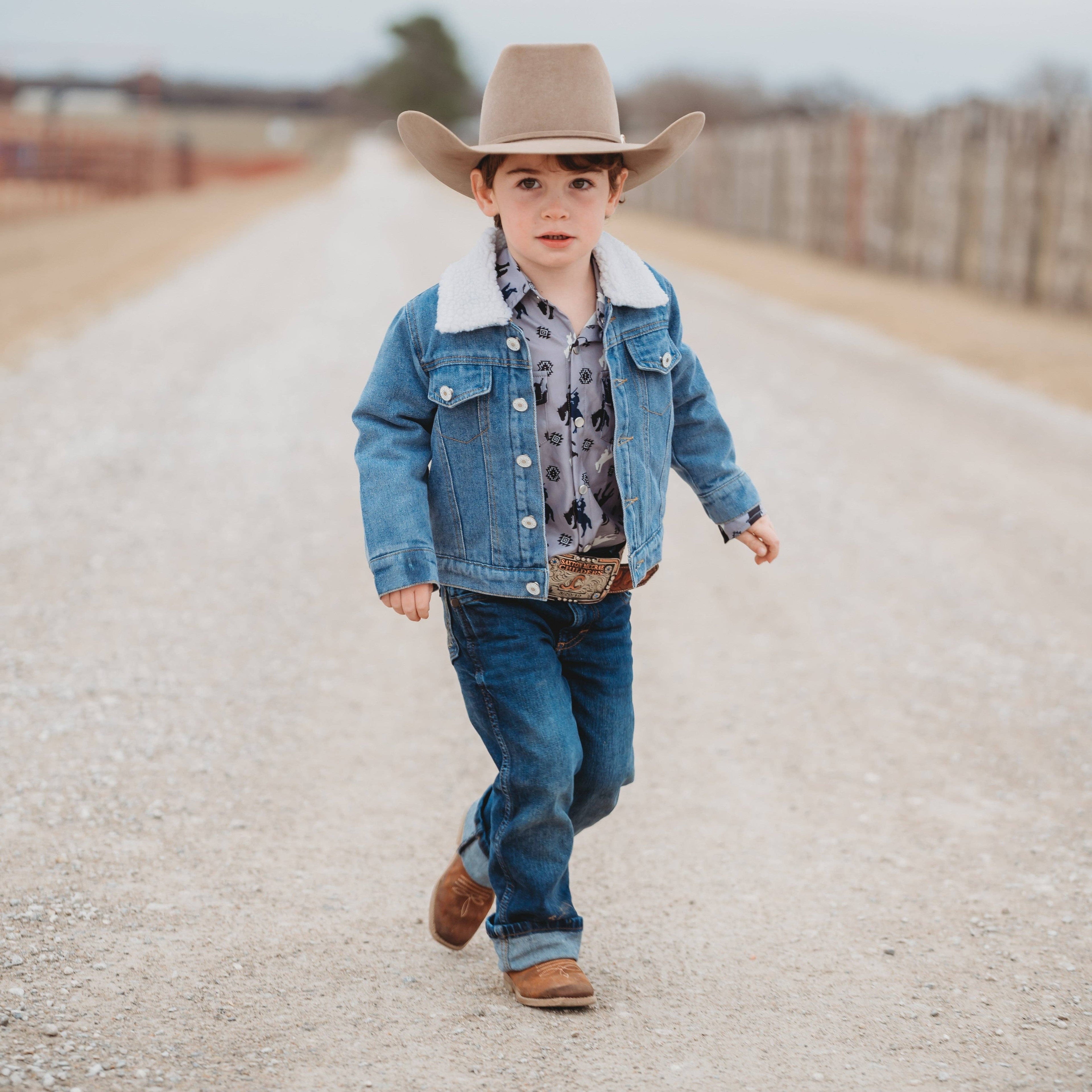 Boys Denim Wool Jacket