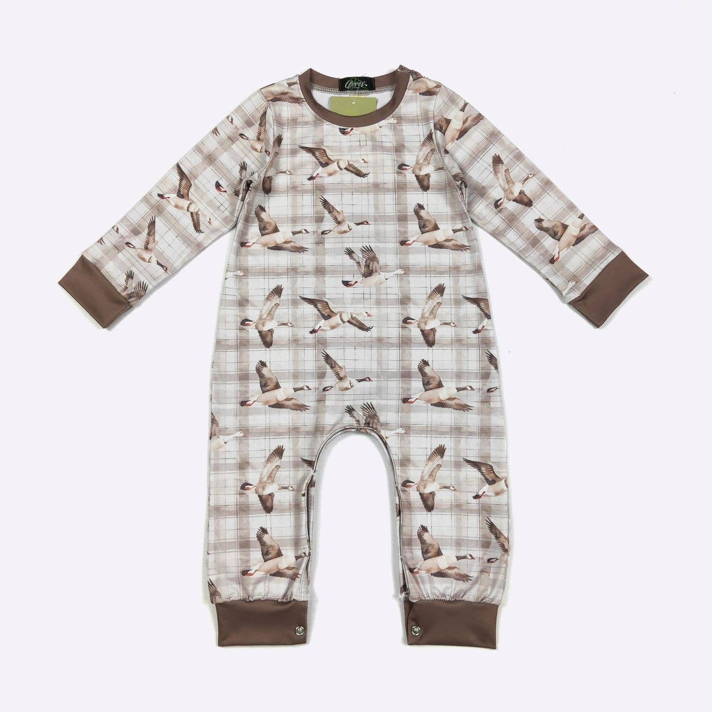 Plaid Mallard LS Boy Romper