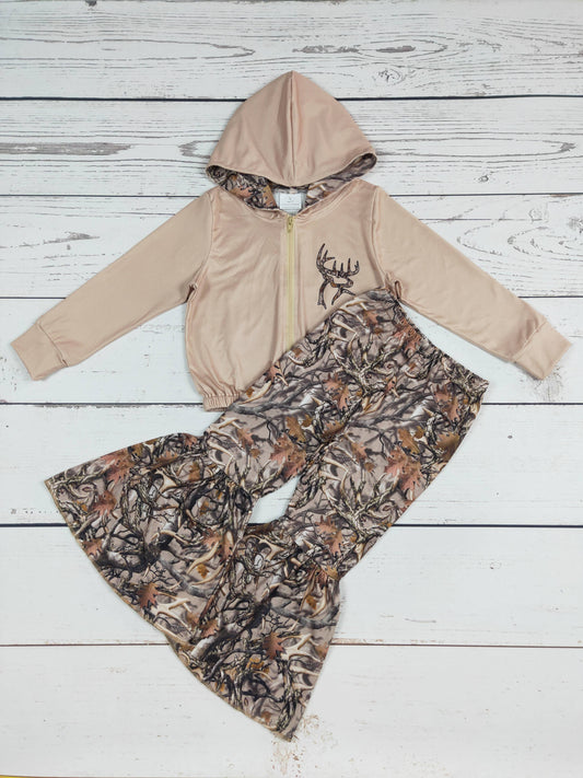 Kids Deer Jacket Camo Printed Set