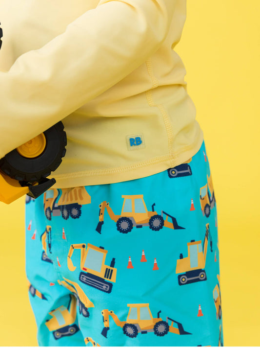 Boys Under Construction Swim Trunks