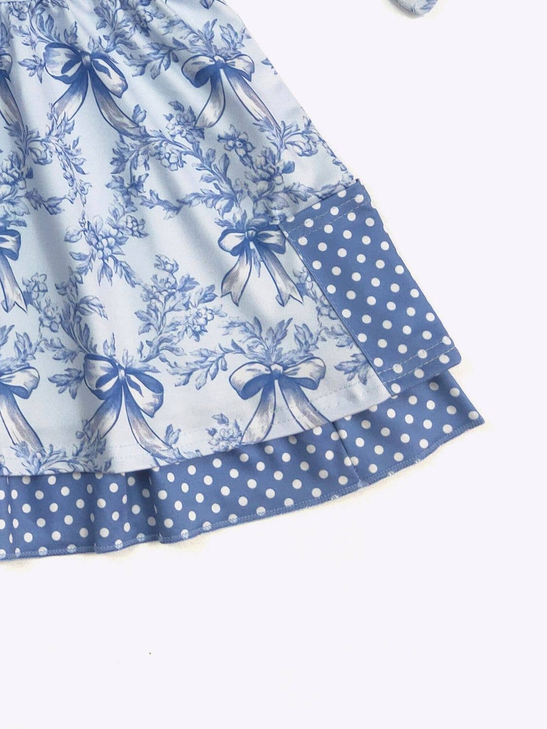 Blue Damask Girls Dress