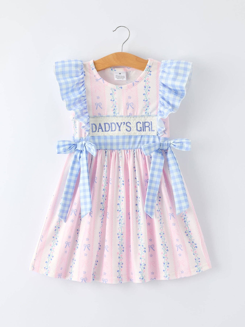 “DADDY'S GIRL” Smocked Plaid Girls Dress