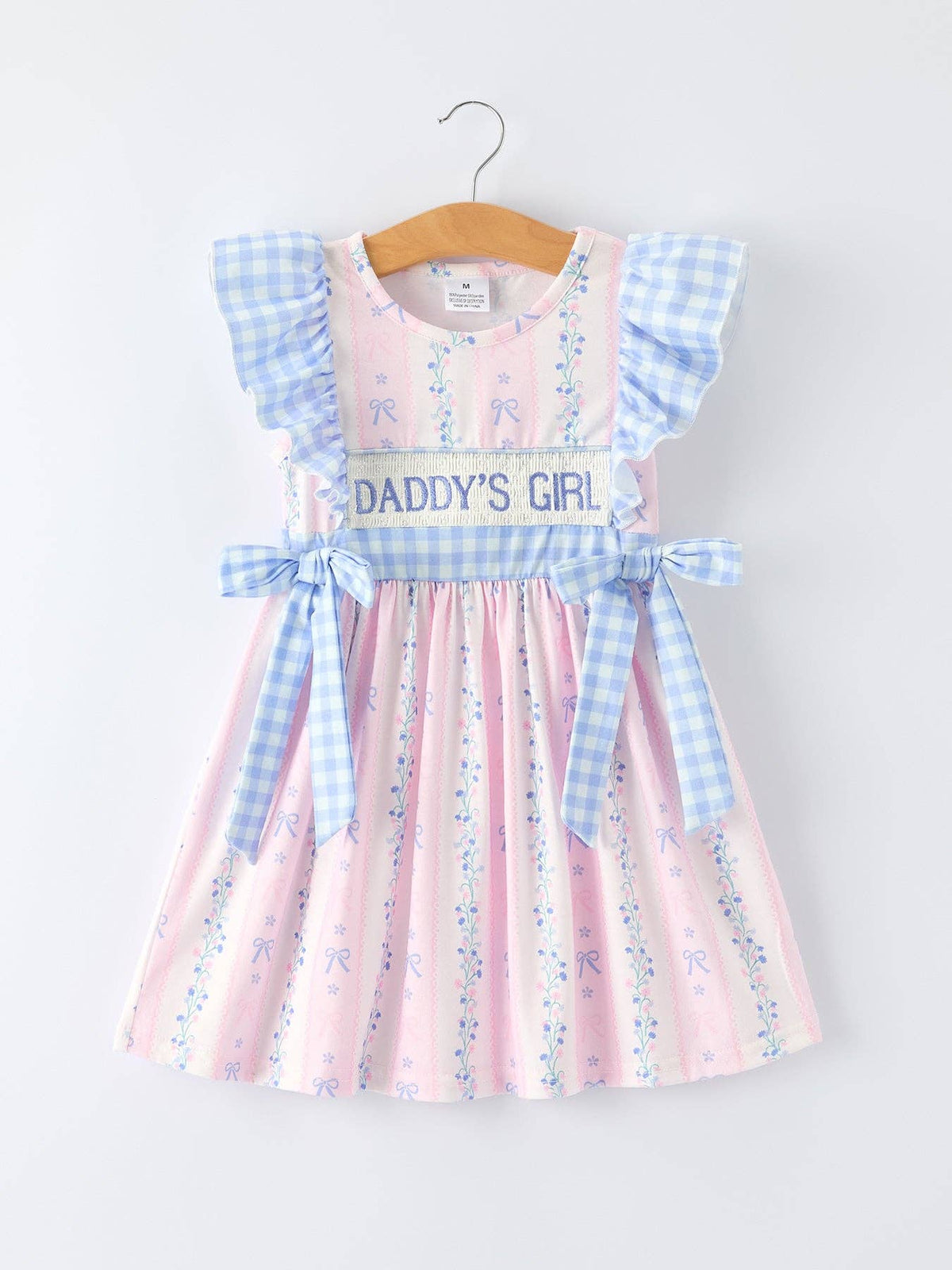 “DADDY'S GIRL” Smocked Plaid Girls Dress