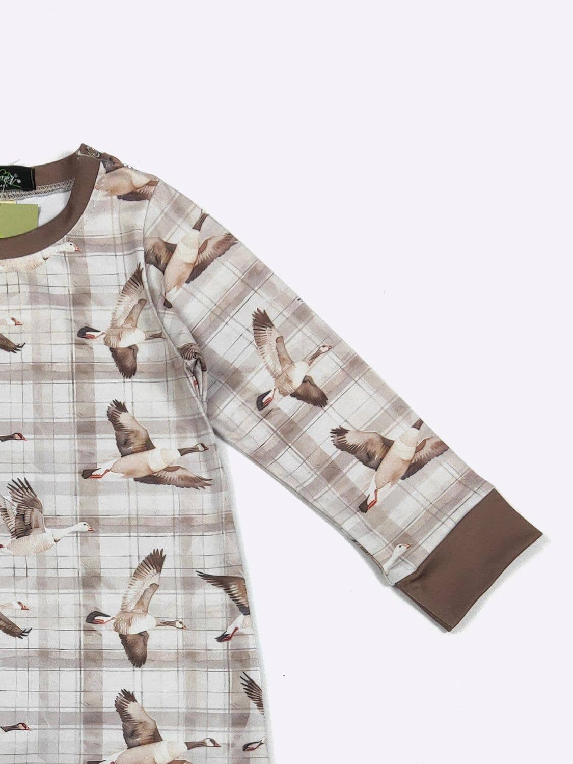 Plaid Mallard LS Boy Romper