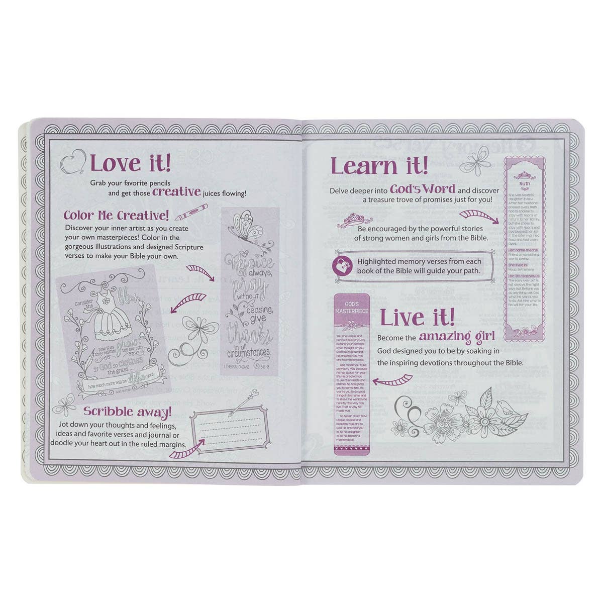 ESV My Creative Bible for Girls Softcover, Pink Floral