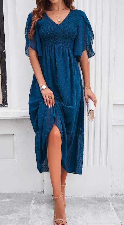 Swiss dot ruffled dress