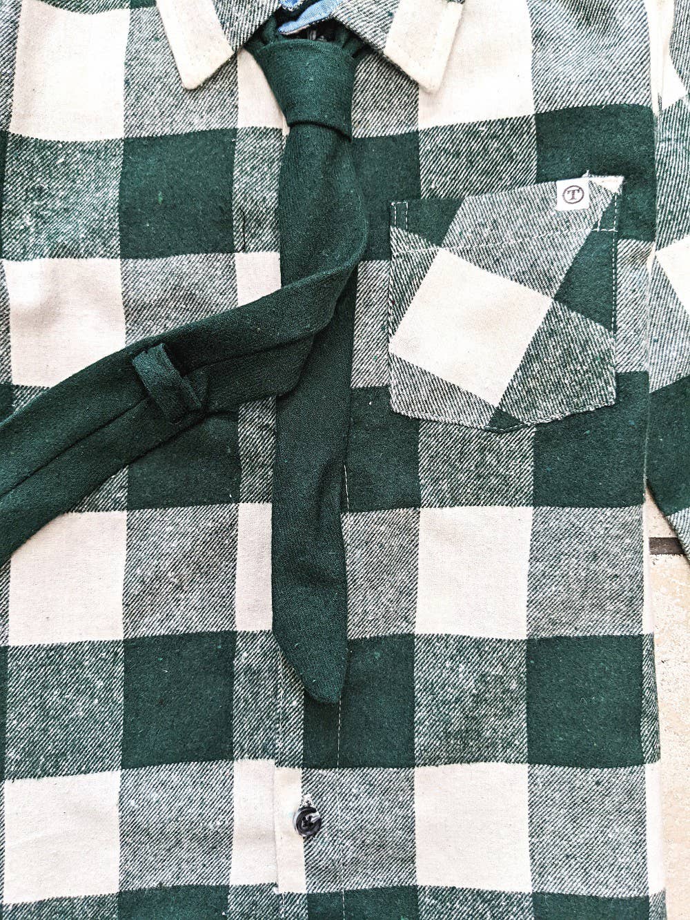 Boys Flannel Shirt with Removable Tie