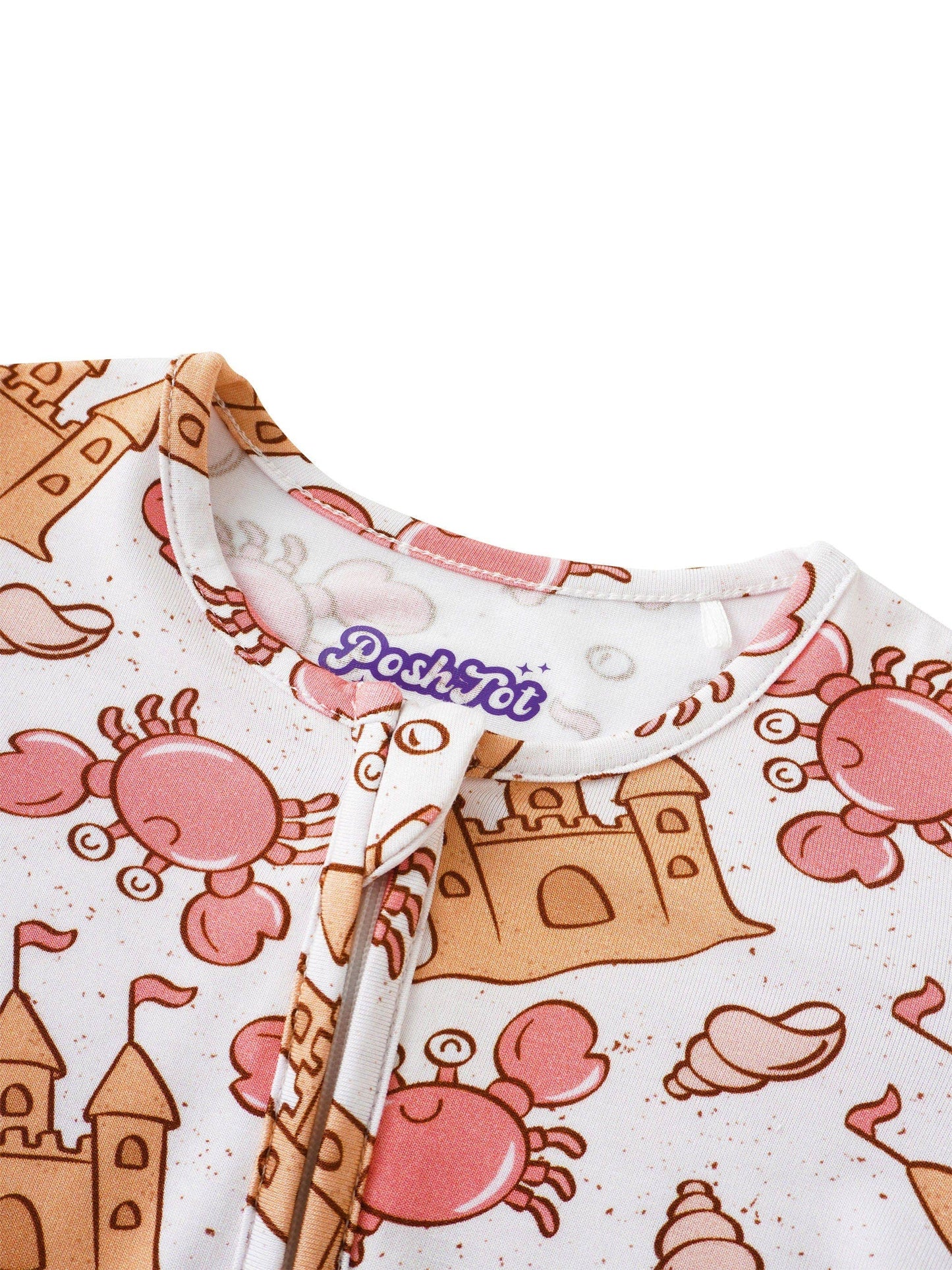 PoshTOT Crab Bamboo Baby Convertible Zippy Romper