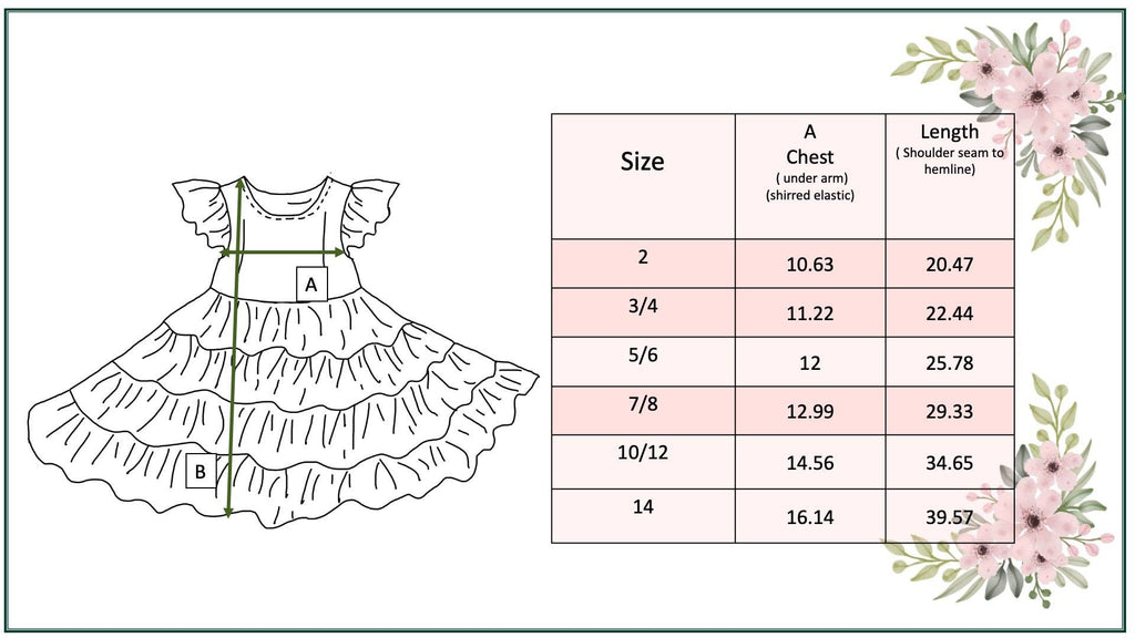 Girls Ava Periwinkle Floral Checkered Spring Tiered Dress