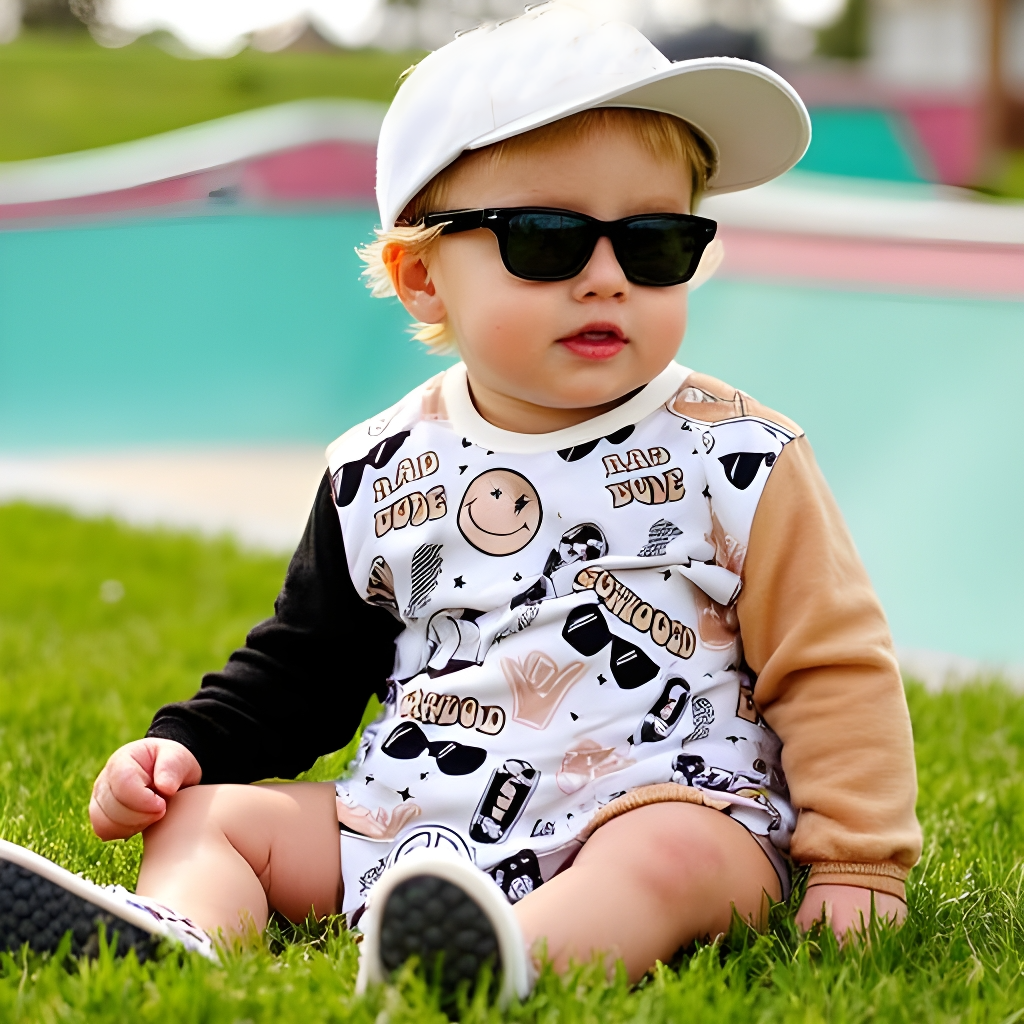 Bubble Romper Rad Dude Or Sneakers