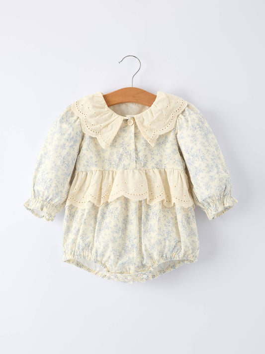 Baby Girl Romper– Vintage Floral Lace Outfit