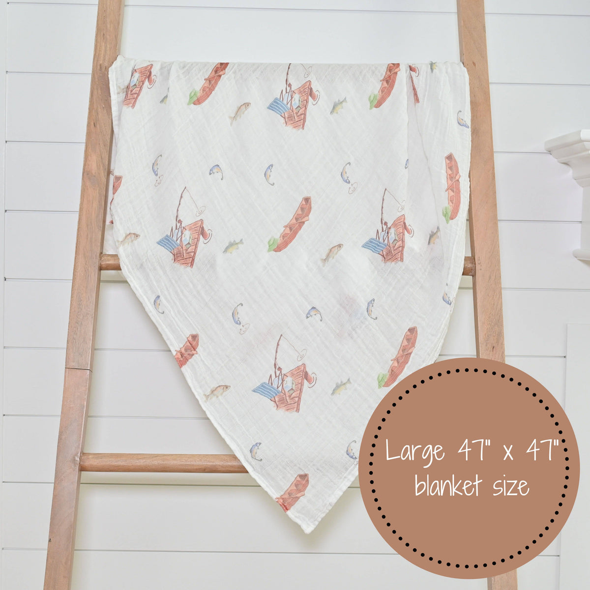 Muslin Quilt Baby & Kids Blanket Gone Fishing