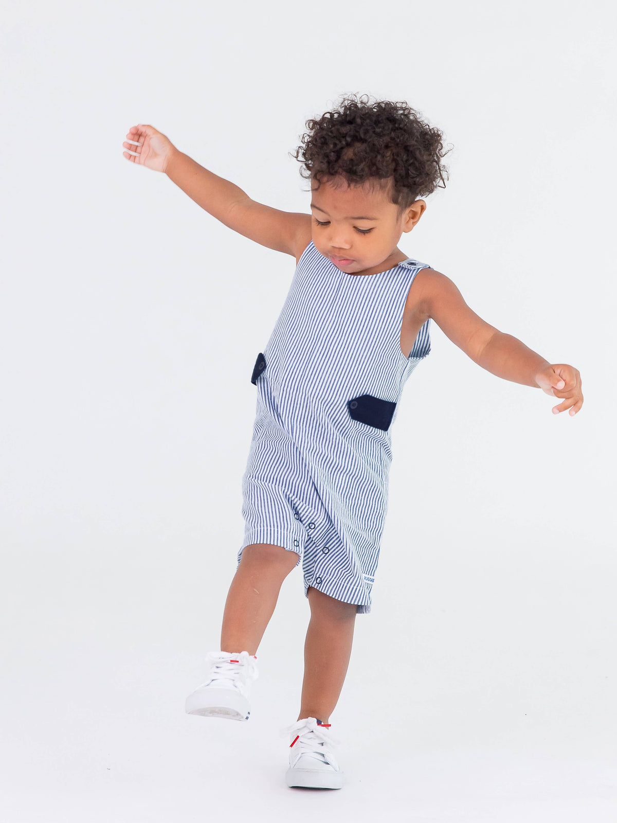 Baby Boys Blue Seersucker Classic Jon Jon