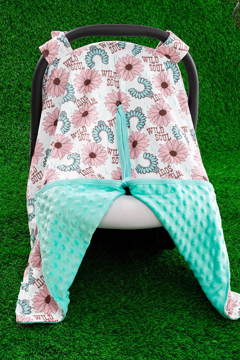 Floral printed & concho horseshoe car seat cover. ZYTB65113005 M