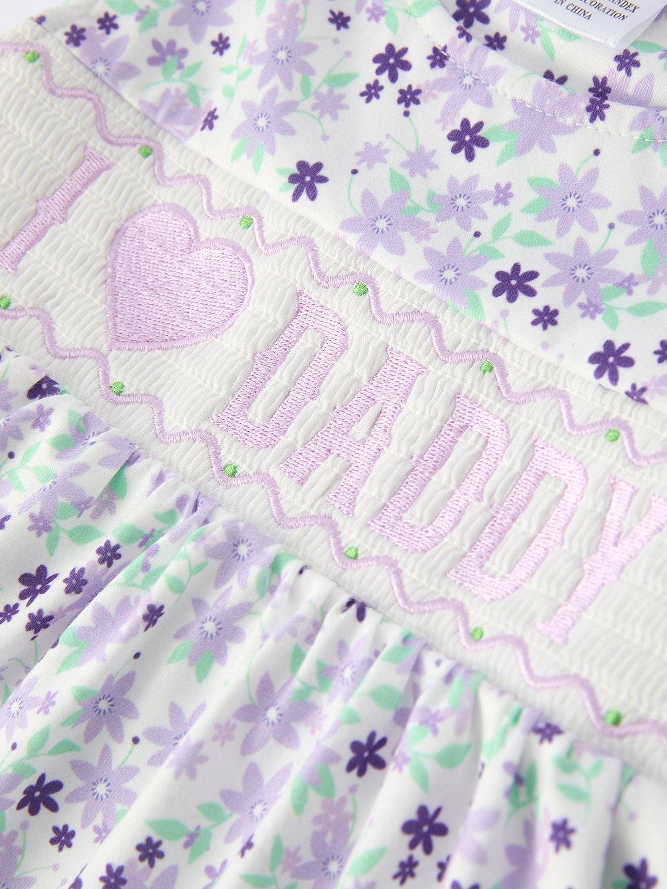 “I ❤ DADDY” Smocked Ruffle Baby Girls Bloomer Set