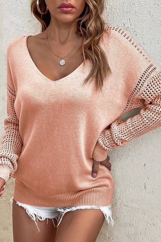 Long sleeve top - Crochet detailing on sleeves