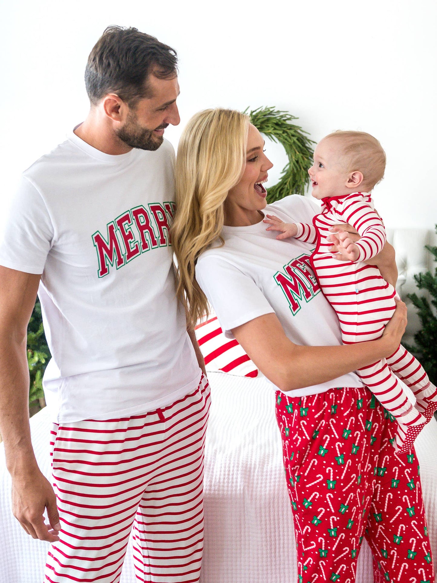 SoftSnooze™ Baby Boys Cotton Modal Red & White Stripe Footed One Piece Pajama