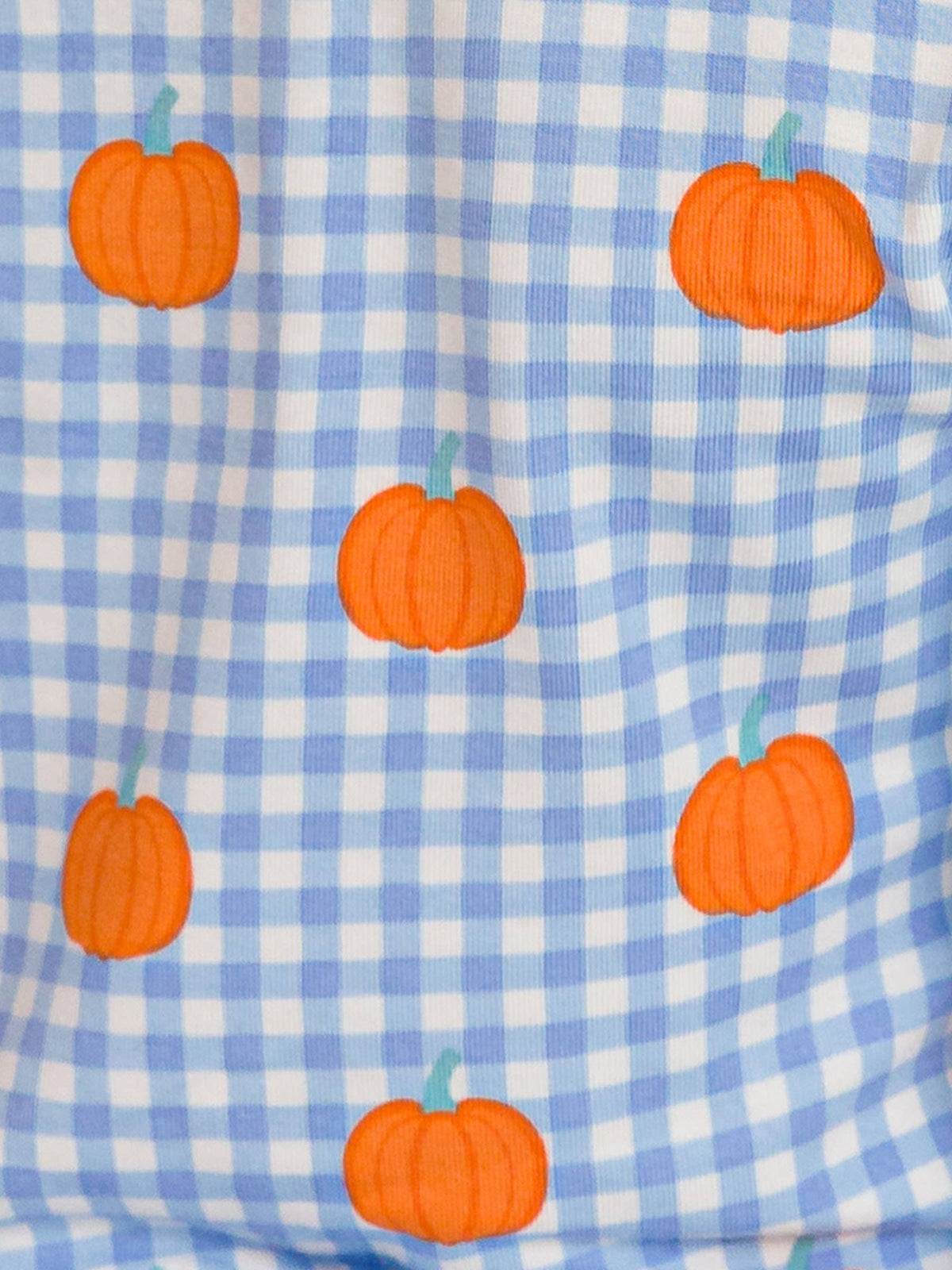 SoftSnooze™ Baby Bamboo Viscose Pumpkin Patch Gingham Footed One Piece Pajama