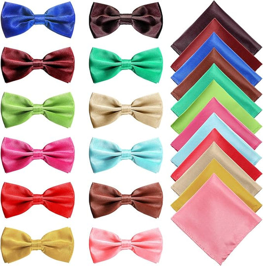 boys bow tie with pocket square