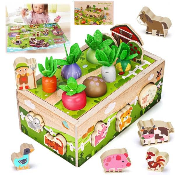 The Farm Box - #DX23048 - STEM Wooden Toys - 23PC Shape