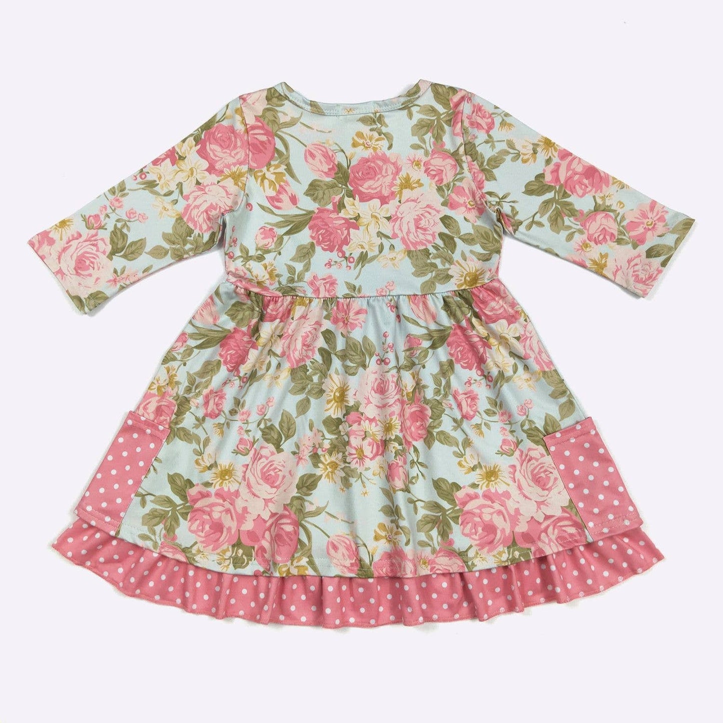 Antique Rose Girls Dress 3/4 Sleeve