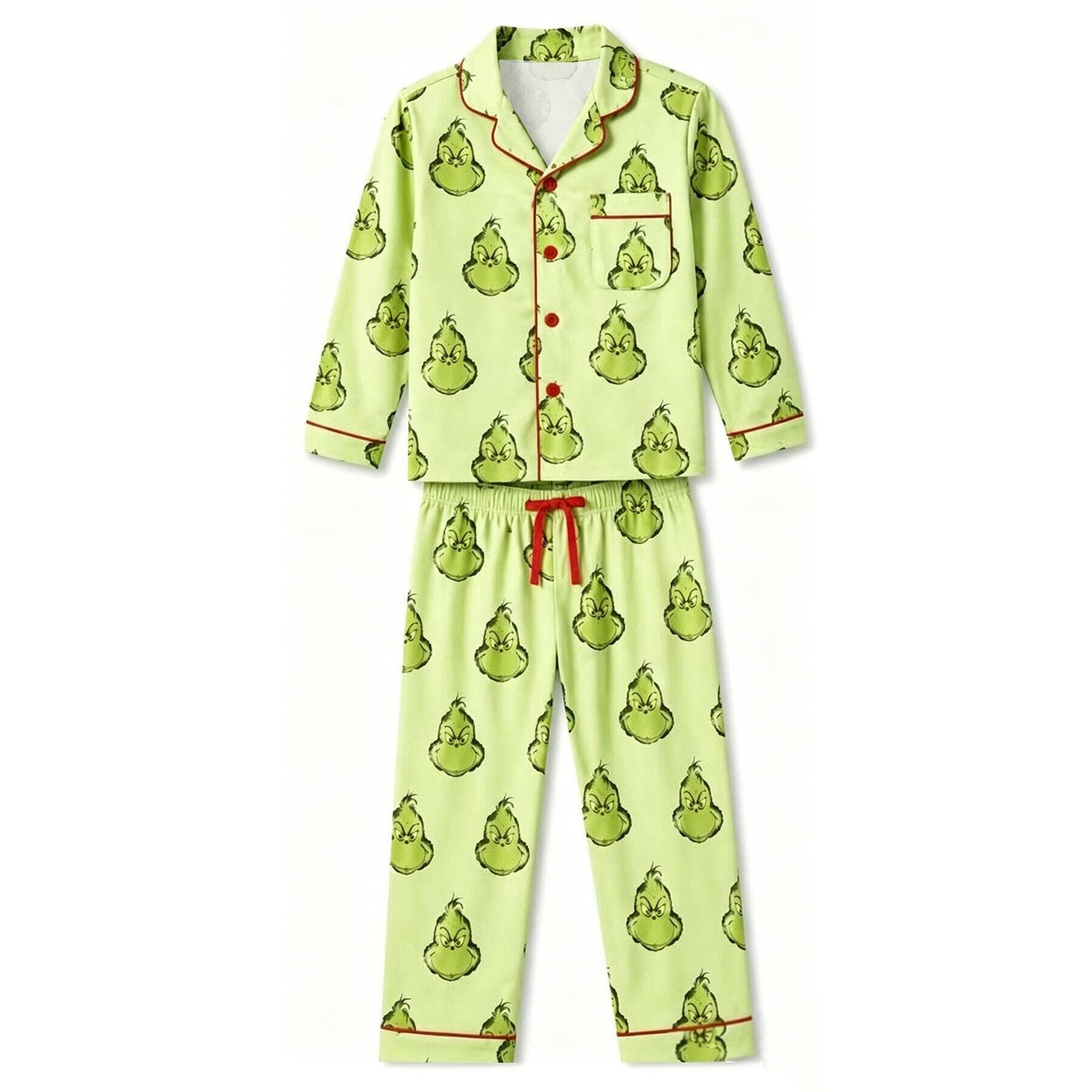 Boys Green Holiday Print Pajama Set