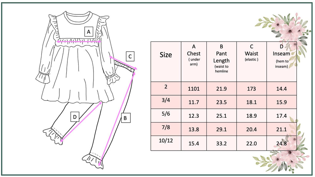 Girls Pink Tree Bow Tied Christmas Winter Holiday Pant Set