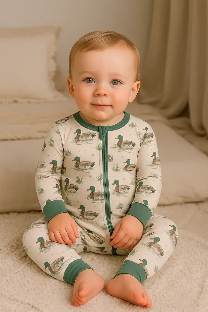 Mallard Duck Bamboo Long Sleeve Romper