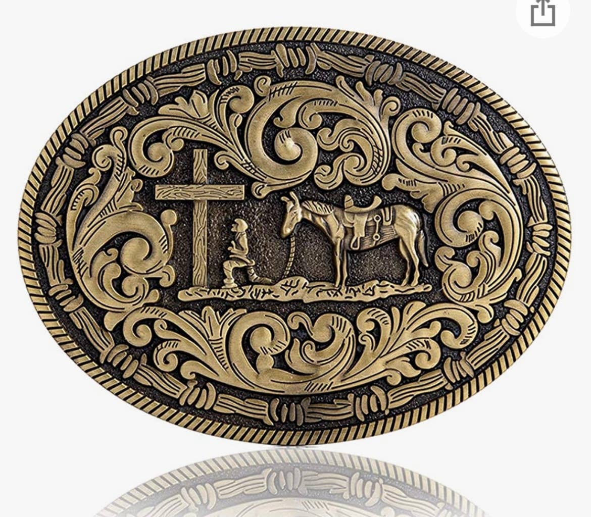 Praying Cowboy Belt Buckle 1777