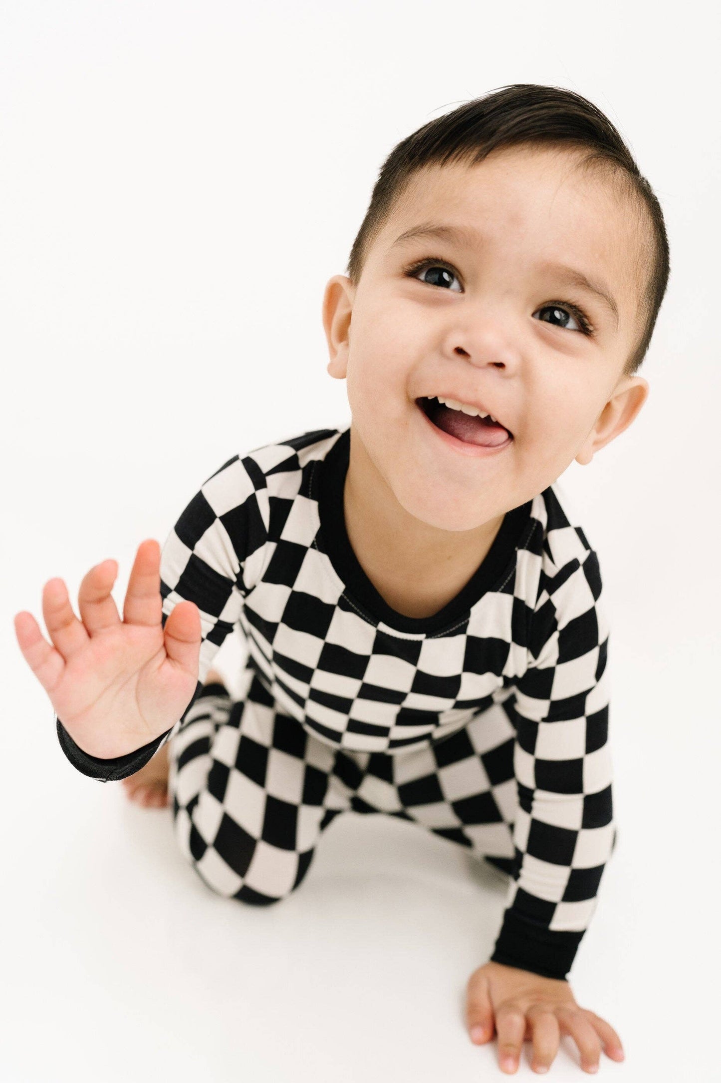 Black Checkered Bamboo Set