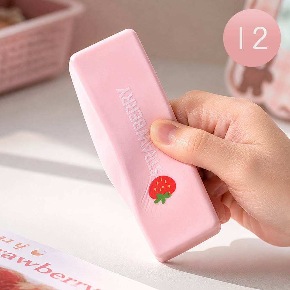 12PCS - Stretchy Strawberry Bar Stress Relief Toy