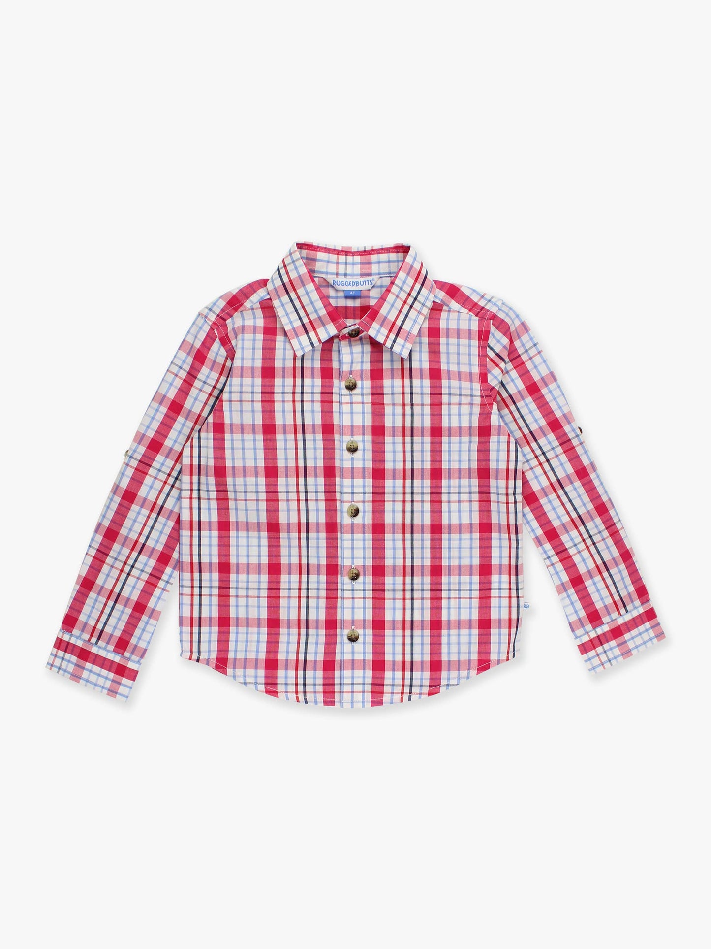 Boys Adley Plaid Long Sleeve Button Down Shirt