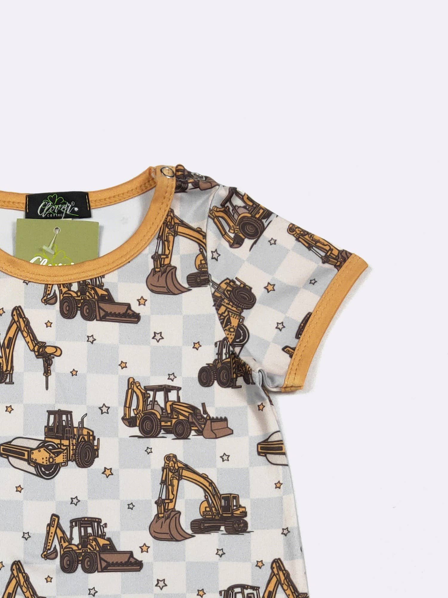 Construction Check Boy Romper