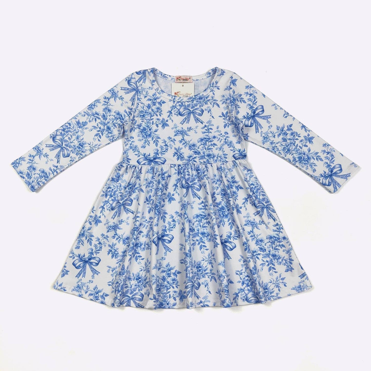 Blue Chinoiserie Girls Dress