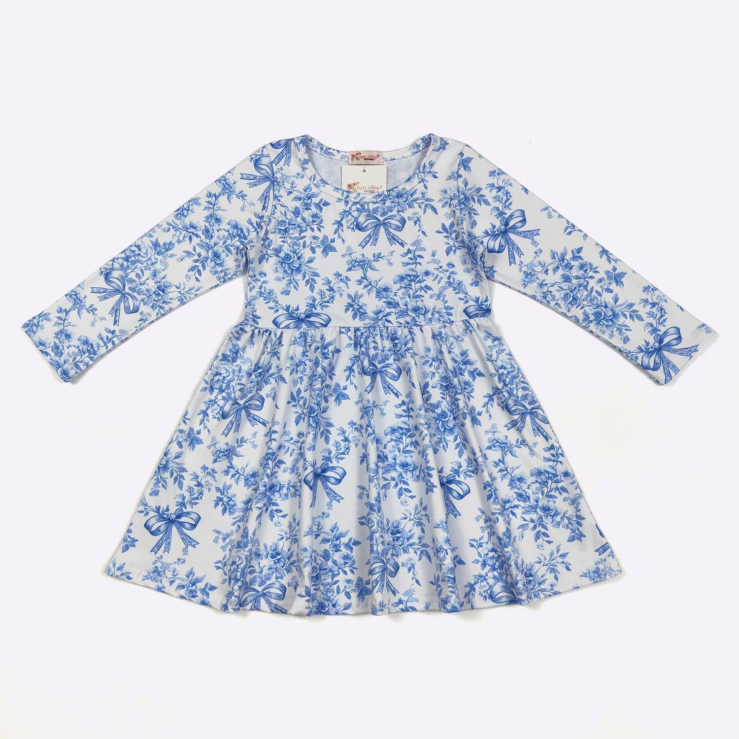 Blue Chinoiserie Girls Dress