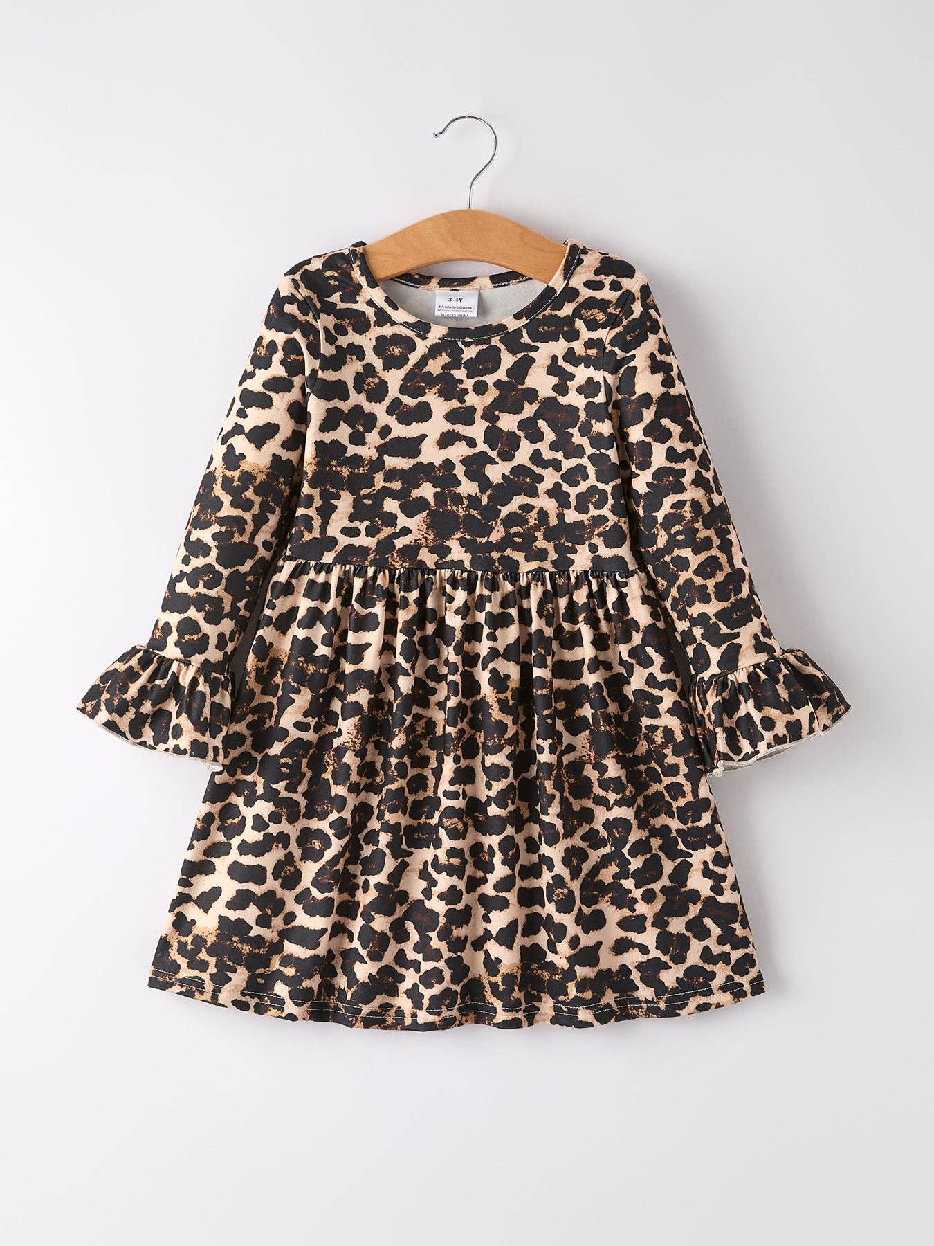 Fall Pumpkin or Leopard Print Autumn Girls Ruffle  Dress