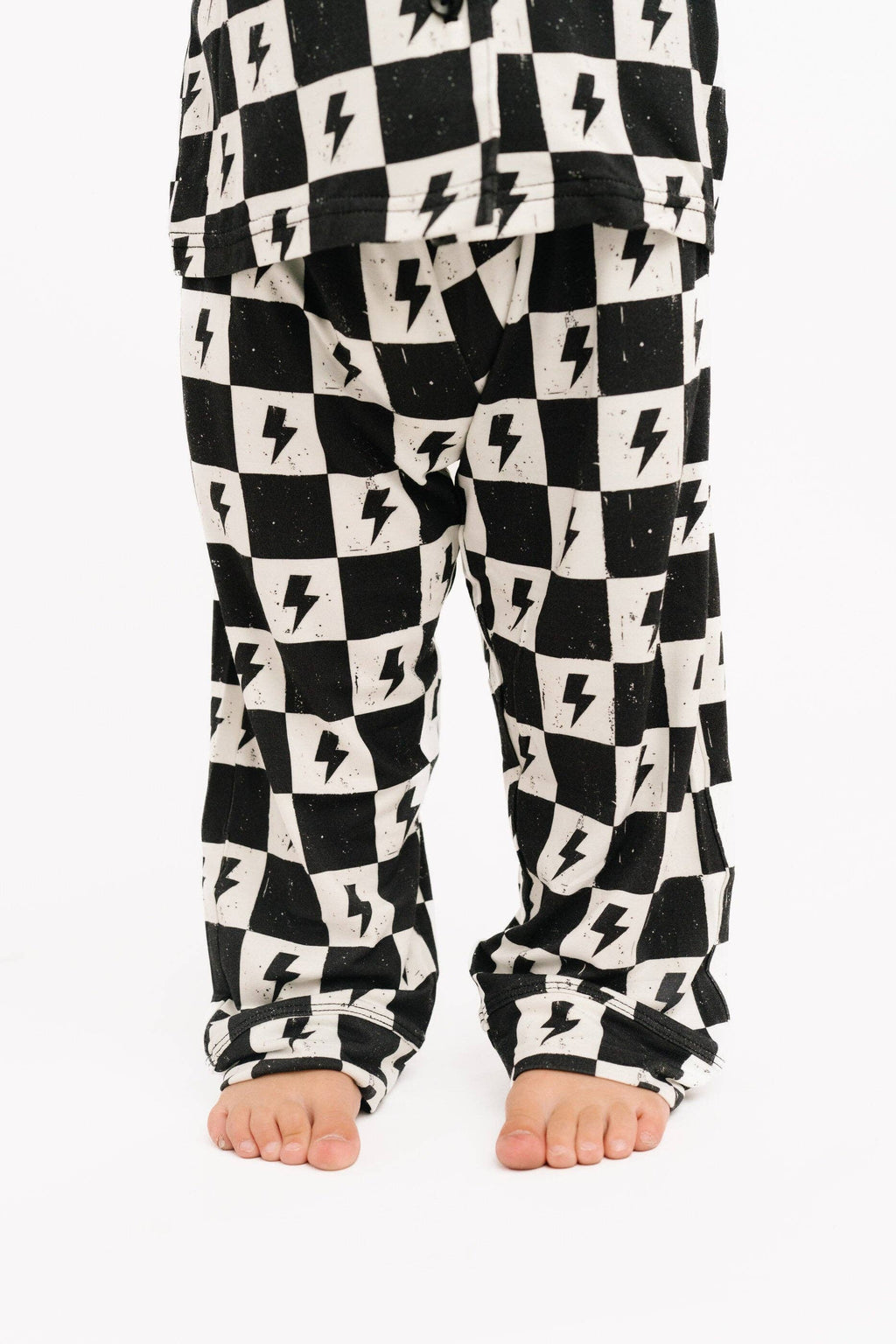 Electric Checkered Bamboo Button Up Set